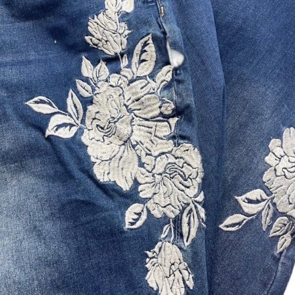 Kut From The Kloth New Janet Women's Embroidered Skinny Ankle Jeans Size 24W - Picture 2 of 7